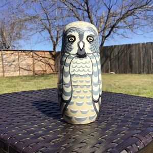 Owl Nesting Dolls Set - Gray, Brown, and Cream